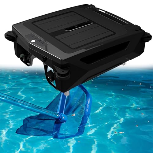 Solar Powered Automatic Robotic Pool Skimmer Cleaner,Solar Pool Cleaner Dual Mode ＆ Overnight Continuous Cleaning, for All Swimming Pool