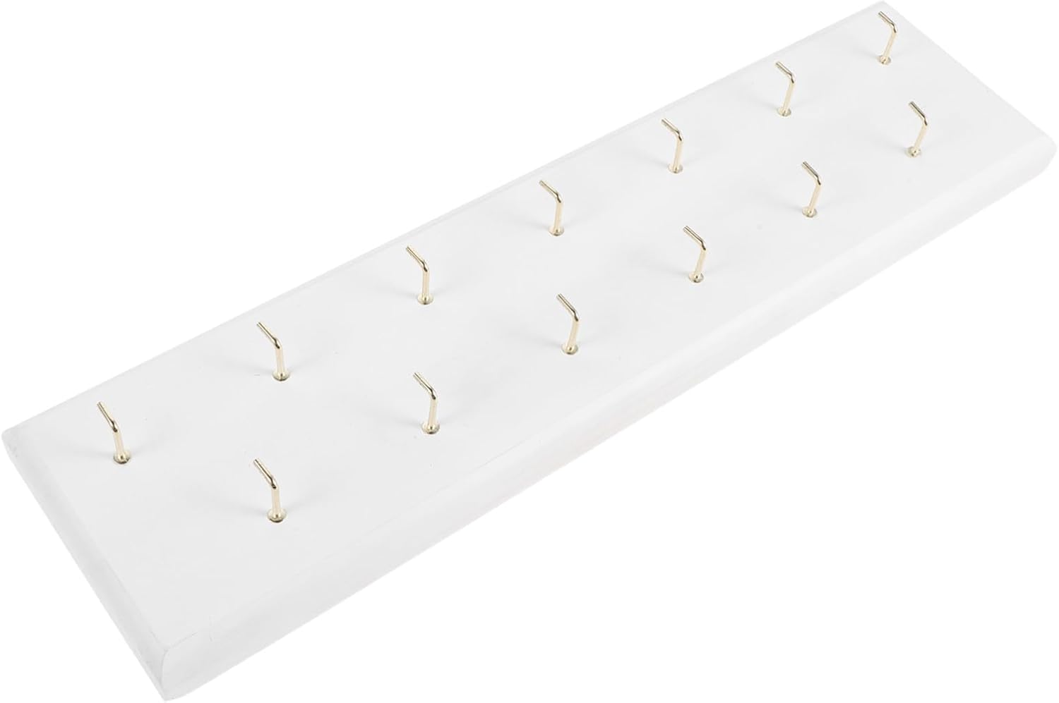 White Wooden Wall-Mount Key Hanger and Belt Rack Organizer for Closet and Door, Holds Over 13 Belts, Compact Design that Organizes Household Clutter and Adds Aesthetic Appeal