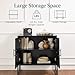 Best Choice Products Slatted Sideboard Buffet Cabinet, Entryway Table, Accent Storage Cabinet, Console Table for Hallway, Living Room, Dining Room – Black