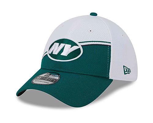 New Era Men's White/Green New York Jets 2023 Sideline 39THIRTY Flex Hat