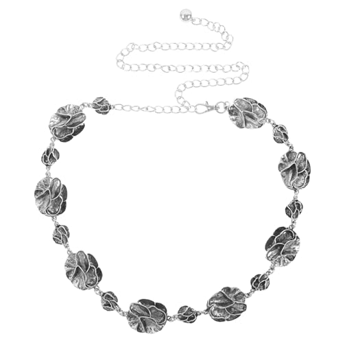 Boho Waist Belt: 120cm Adjustable Waist Chain Belt For Layered Styling - Elegant Metal Flower Waistband For Casual & Formal Occasions