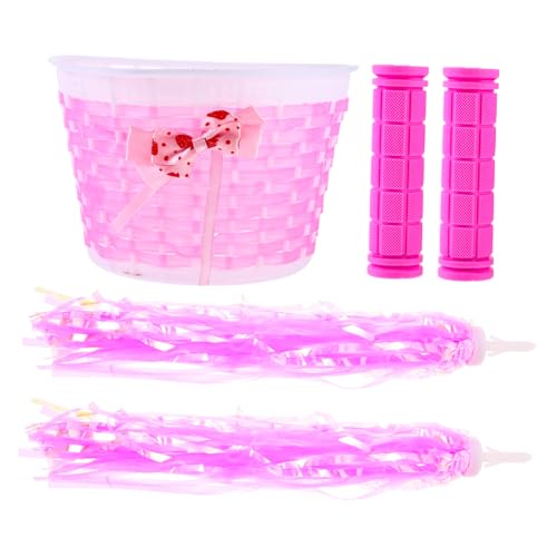 FOYTOKI 1Set Bike Handlebar Covers with Streamers and Basket Accessories for Boys and Durable Decoration for Bicycles and Scooters