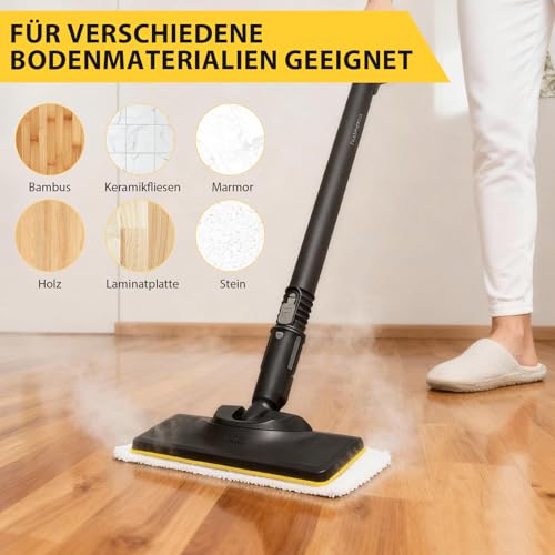Universal Bodentuchset für kärcher dampfreiniger zubehör SC 2/3/4/5, 6er Set mit 4 Bodentüchern und 2 Überzügen, Klettverschluss-System, waschbar, langlebig für gründliche Bodenreinigung