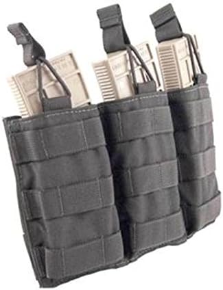 Tactical Assault Gear MOLLE Triple Shingle Pouch w/Bungee, Black