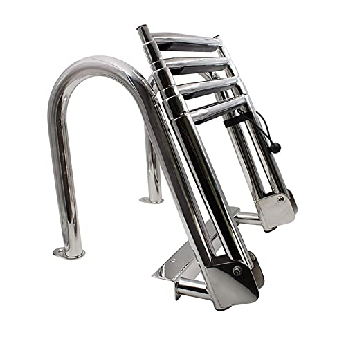 Escalera telescópica 4 pasos para piscina y barco miniatura 5