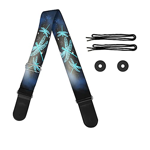 Horeset Galaxy Dragonfly Design Guitar Strap For Acoustic,Electric And Bass Guitar-2 Inch Wide Guitar Belt Accessories For Men Women Guitarists #TOP12