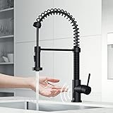 VIGO Edison 19'' H Single Handle Pull-Down Sprayer Kitchen Faucet with Touchless Sensor in Matte Black-VG02001MBS