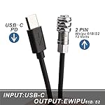 KOERTACOO-BMPCC-4K6K-Trigger-Coiled-Power-Cable-for-Blackmagic-Pocket-Cinema-Camera-4K6kUSB-C-Type-C-PD-Male-Connector-to-Weipu-SF61BS2-2-pin-Self-Locking-Connector-with-Power-Indicator