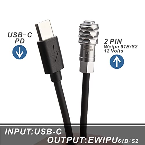KOERTACOO-BMPCC-4K6K-Trigger-Coiled-Power-Cable-for-Blackmagic-Pocket-Cinema-Camera-4K6kUSB-C-Type-C-PD-Male-Connector-to-Weipu-SF61BS2-2-pin-Self-Locking-Connector-with-Power-Indicator