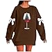 Women's Santa Print Graphic Casual Loose Sweatshirt Long Sleeve 2025 Winter Pullover Crewneck Christmas Blouse Tops