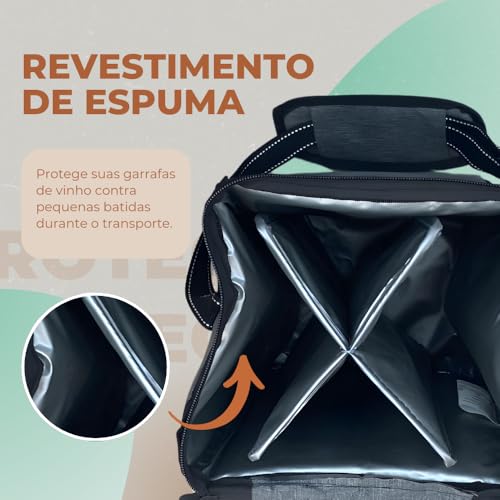 Bolsa Térmica para Vinho com 4 Compartimentos - Mantenha Suas Bebidas Frescas e Organizadas em Qualq