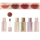 Domality 4 Colors Velvet Mousse Lip Mud Set, 4pcs Long Lasting Smudge Proof Matte Lipstick, Non-Stic