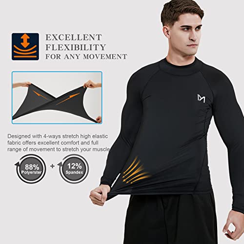 MEETYOO Men's Long Sleeve Compression Shirts, 3 Black, X-Large by MEETYOO - Image 5