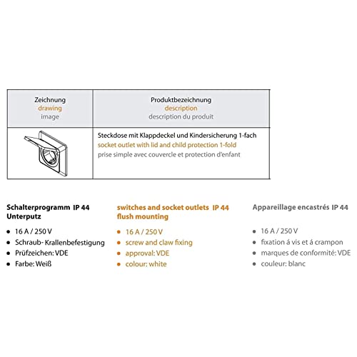 UP - Presa IP44 i All-in-One i P1, colore: Bianco