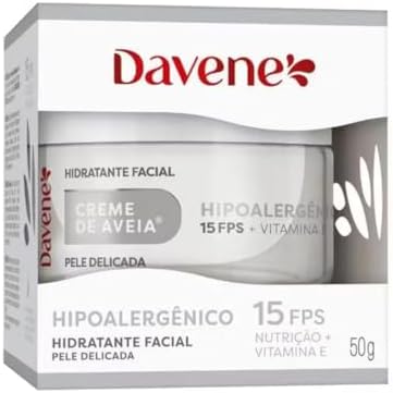 Hidratante Facial Davene Hipoalergênico, Com Creme de Aveia, 15 F...