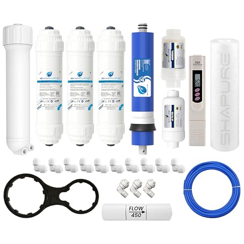 Image of SHAPURE Ro Service Filter Kit of Membrane & Filter for All Type of Water Purifier Ro Membrane, Inline, Tds Meter, Uf, Mineral, Housing, Connectors, Yearly Shapure Kit Works Up to 2500 Tds, Pack of 1