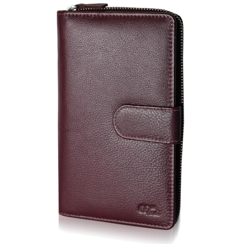 Image of Big Fat RFID Blocking Leather Organizer Checkbook Wallets For Women - Clutch