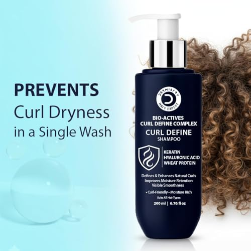 Image of Dermistry Keratin Hyaluronic Acid Wheat Protein Arginine Curl Defining Shampoo Bio Actives Curl Define Complex for Hydration & Curl Enhancement Suits Dry Frizzy All Hair Types For Men Women 200ml