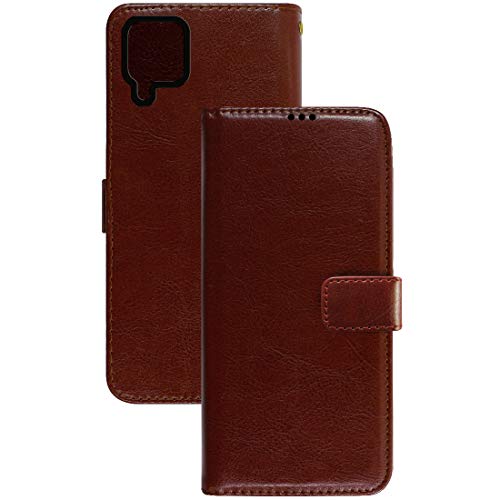 Image of Flip Cover Compatible with Samsung Galaxy M12 / F12 / A12 | Premium Leather Finish | Inbuilt Pockets & Stand | Flip Cover Back Case for Samsung Galaxy M12 / F12 / A12 (Brown)
