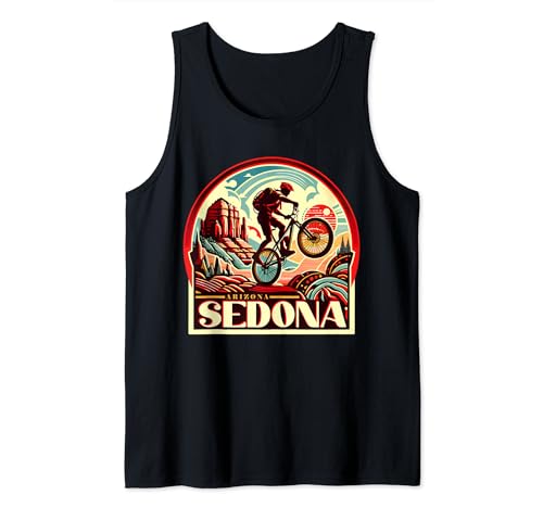 Vintage Sedona Arizona Biking Mountain Sedona AZ Tank Top