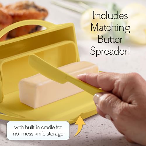 Image of Butterie Flip-Top Butter Dish with Matching Spreader (Yellow)