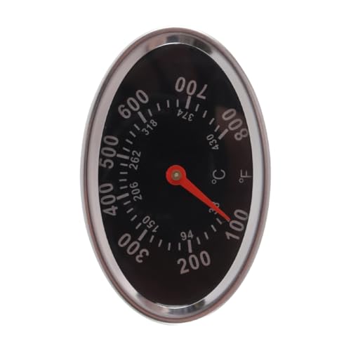 Image of Durlo Oval BBQ Grill Thermometer Stainless Steel Analog Gauge for Grills Ovens Smokers Grill Carts