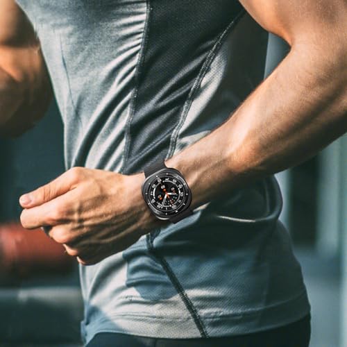 Image of Metal Case Compatible with Samsung Galaxy Watch Ultra /Ultra 2 (2025) 47mm with Back Cover, Rugged Thin Hard Frame Protective Cover for Galaxy Watch 7 /8 Ultra 47mm - Black White