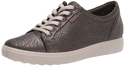 ECCO レディース ソフト7タイファッションスニーカー, ブラックストーンメタリック。, 4-4.5