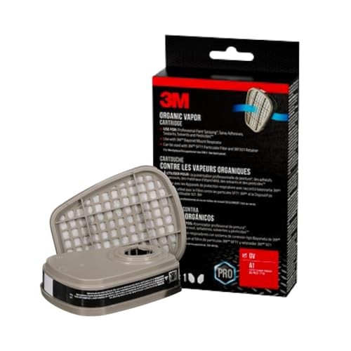 3M Performance Organic Vapor Replacement Cartridges, 1 Pair, Use With Any 3M Bayonet Mount Respirator, For Vapors From Certain Paint Spraying, Adhesives, Sealants, Solvents & Pesticides (6001P1-DC)
