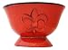 Tuscany Fleur De Lis Pedestal Fruit Bowl Color: Burnt Orange