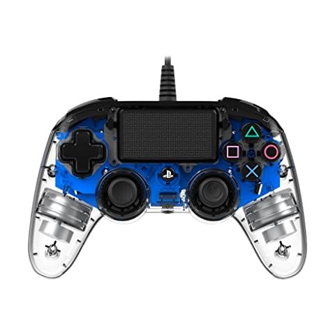 Nacon Wired Illuminated Compact PlayStation 4 Controller Blue (PS4) Cover