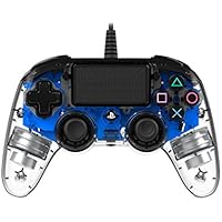 Nacon - Compact Mando con licencia Oficial Sony para PS4 y PC, Gaming Controller con Cable - Azul Retroiluminado
