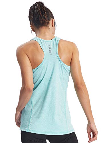 Neleus Workout Running Racerback Long Tank Top For Women,8006,3 Pack,Light Blue,Rose Red,Light Green,3Xl #TOP6