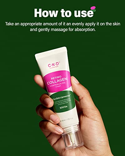 Ckd Retino Retinal And Collagen Molecule 300 Anti-Wrinkle Firming Face Cream 40Ml (1.35 Fl.oz.) - Low Molecular Weight ​Water Soluble Collagen (53%) Day & Night For Saggy Skin, Reduces Fine Lines #TOP5