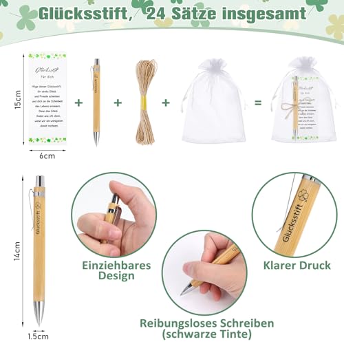 GADITIEK 24 Sets Glücksstift Kugelschreiber Geschenke für Kollegen, Dankeschön Geschenke, Abschiedsgeschenk Kollegen, Kleine Geschenke für Kollegen, Arbeitskollegin Geschenk, Danke Erzieherin Geschenk