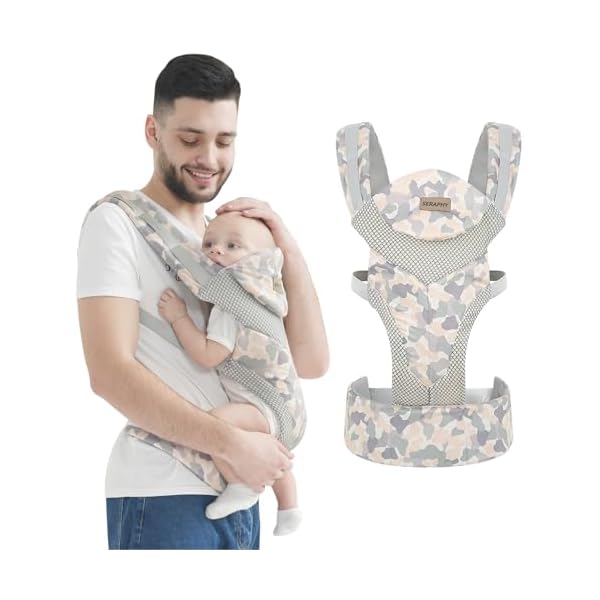 SERAPHY Babytrage für Neugeborene bis Kleinkinder, Vordertrage für 3–24 Monate alte Babys, Jungen und Mädchen, einfach zu tragen und verstellbar für ein Gewicht von 6–20 kg