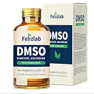 DMSO Liquid 99.9% Pure (Dimethyl Sulfoxide), 8 fl oz, Undiluted, Low Odor, High Purity, Amber Glass Bottle