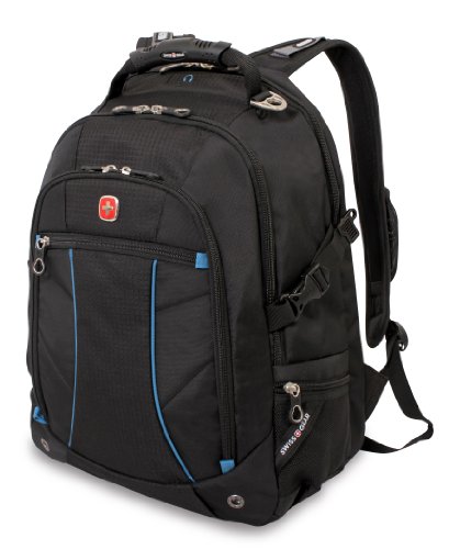 Swiss Gear SA3118 Black with Blue Laptop Backpack - Fits Most 15 Inch Laptops and Tablets