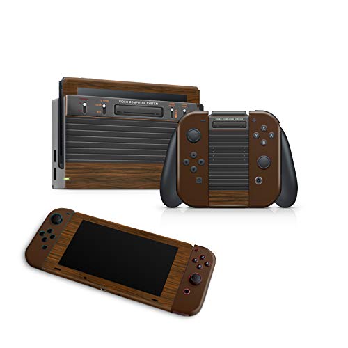 ZOOMHITSKINS Matte Skin Compatible with Switch, Retro Wood Vintage Console Design, Durable 3M Vinyl Decal Wrap, Precision Fit, Bubble-Free, Made in USA