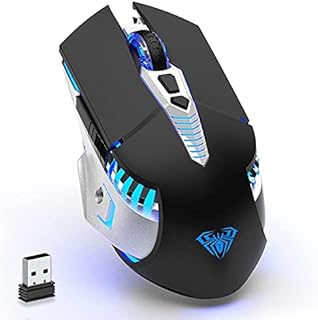 Bluetooth Mouse, Rechargeable Wireless Gaming Mouse Multi Device(BT 5.0/3.0+USB) with Side Buttons, RGB LED Light up Ergonomic Cordless Computer Mice for Laptop/PC/iPad/Mac/MacBook Pro/Tablet (Black)
