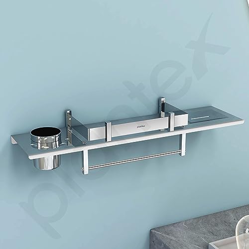 Plantex Stainless Steel Bathroom Shelf/4in1 Multipurpose Shelf for Bathroom/Towel Hanger/Tumbler Holder/Soap Dish (18x5 Inches -Chrome Finish- Pack of 2) Plantex Stainless Steel Bathroom Shelf/4in1 Multipurpose Shelf for Bathroom/Towel Hanger/Tumbler Holder/Soap Dish (18x5 Inches -Chrome Finish- Pack of 2)