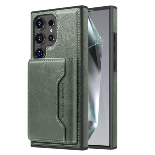 For Galaxy S25 Edge �p �P�[�X ���O���\ ������ 2 in 1 �J�[�h���[ Magsafe�Ή� ���^ �T���X�� �M�����N�V�[ S25 Edge �g�уJ�o�[ ���C�����X�[�d�Ή� �X�^���h�@�\ RFID�u���b�L���O �}�O�l�b�g �J�[�h�|