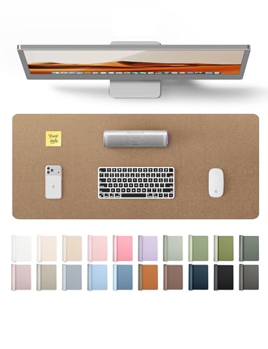 Image of YSAGi Leather Desk Protector, Office Mat, Large Mouse Mat, Non-Slip PU Leather Blotter, Laptop Desk Pad, Waterproof Writing Pad for Office and Home (Bronze, 23.6 inch x 13.8 inch)