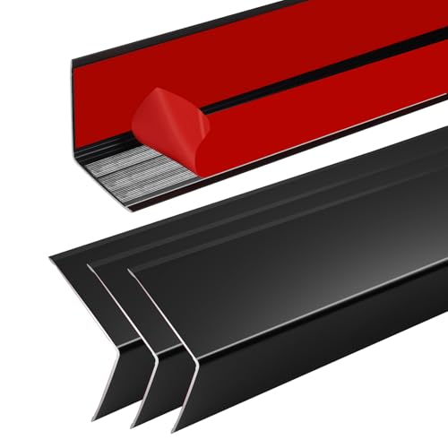 Image of 4Pcs 48 inch Black Metal Corner Protector, L-Molding Corner Guards for Walls, Cabinets, Baseboards, Furniture Decorative Trim, Size 48 inch x 2 inch (Pack of 4)