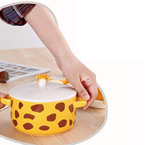 Tigela de sopa de macarrão de cerâmica com tampa e suporte de telefone da Hemoton para macarrão inst