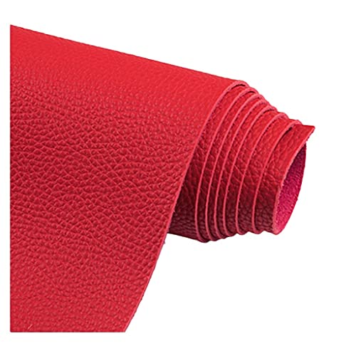 Tissu cuir écologique rouge 138x300 cm pour couture