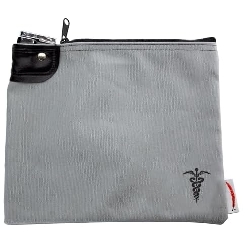 Cardinal bag supplies Medication Canvas Lock Storage Bag, 8 x 10 Inch (Gray) Cover