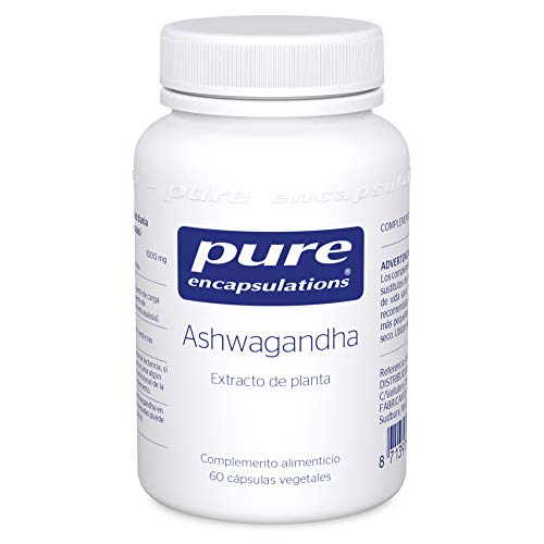PURE ENCAPSULATIONS Ashwagandha 500 mg | Extracto de Ashwagandha estandarizado | Ayuda en periodos de tensión nerviosa | 60 Cápsulas