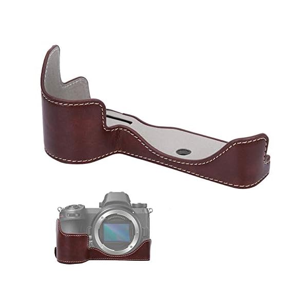 VBESTLIFE Kameratasche in der Hälfte des Gehäuses, Kamerahälfte aus PU-Leder Bodenschutzhülle für Nikon Z6 Z7… – Bild 4
