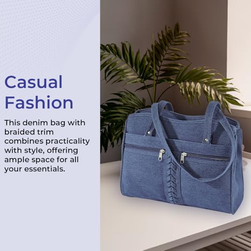 Bolso casual de mezclilla con asa cruzada para mujer miniatura 3